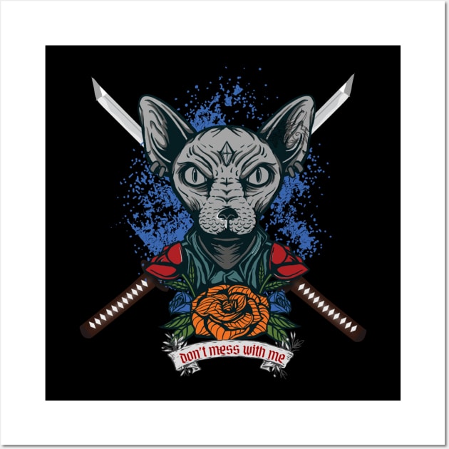 Samurai sphynx cat Wall Art by AWhouse 